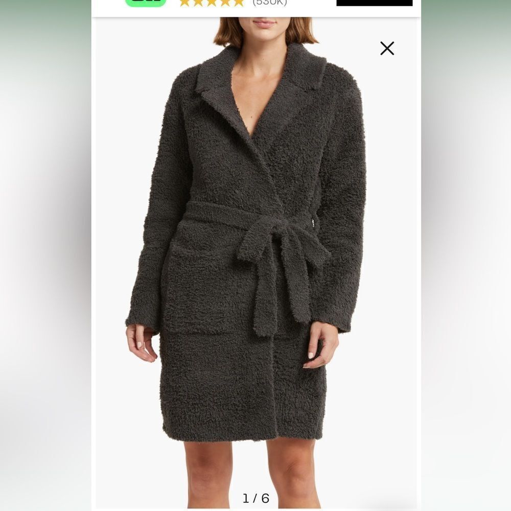 Barefoot‎ Dreams Cozychic Teddy Coat in Carbon Gray XXS/XS NWT
